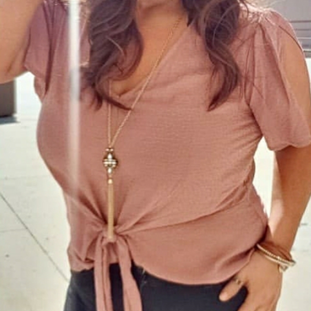 Tie front blouse